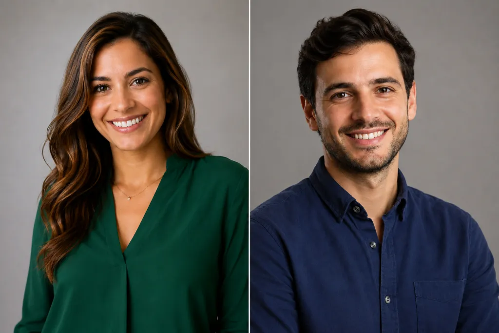 AI result — the two photos placed side by side in one frame